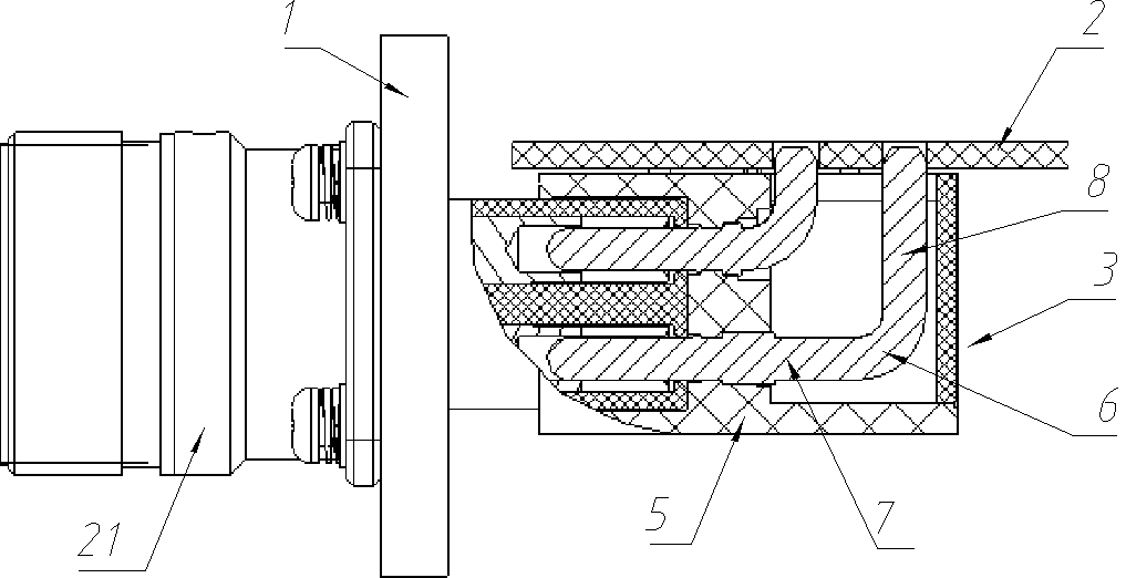 Adapter connector, printed board connector and base station remote unit