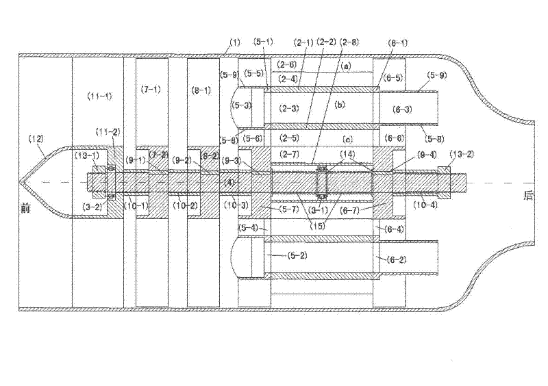 Technical scheme of intermittent inflating turbine engine