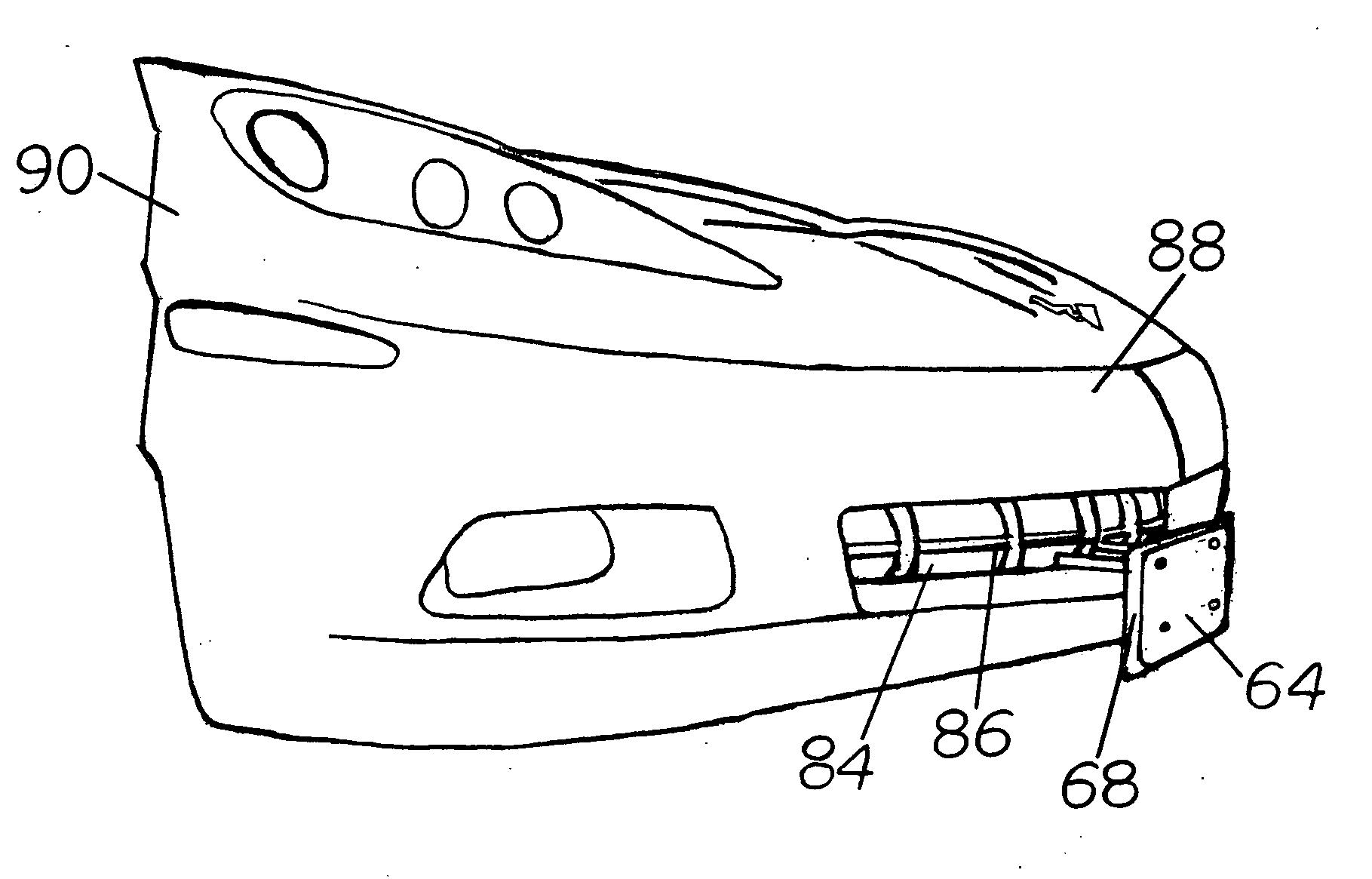 Bracket with detachable body for mounting a front license plate to an automotive vehicle