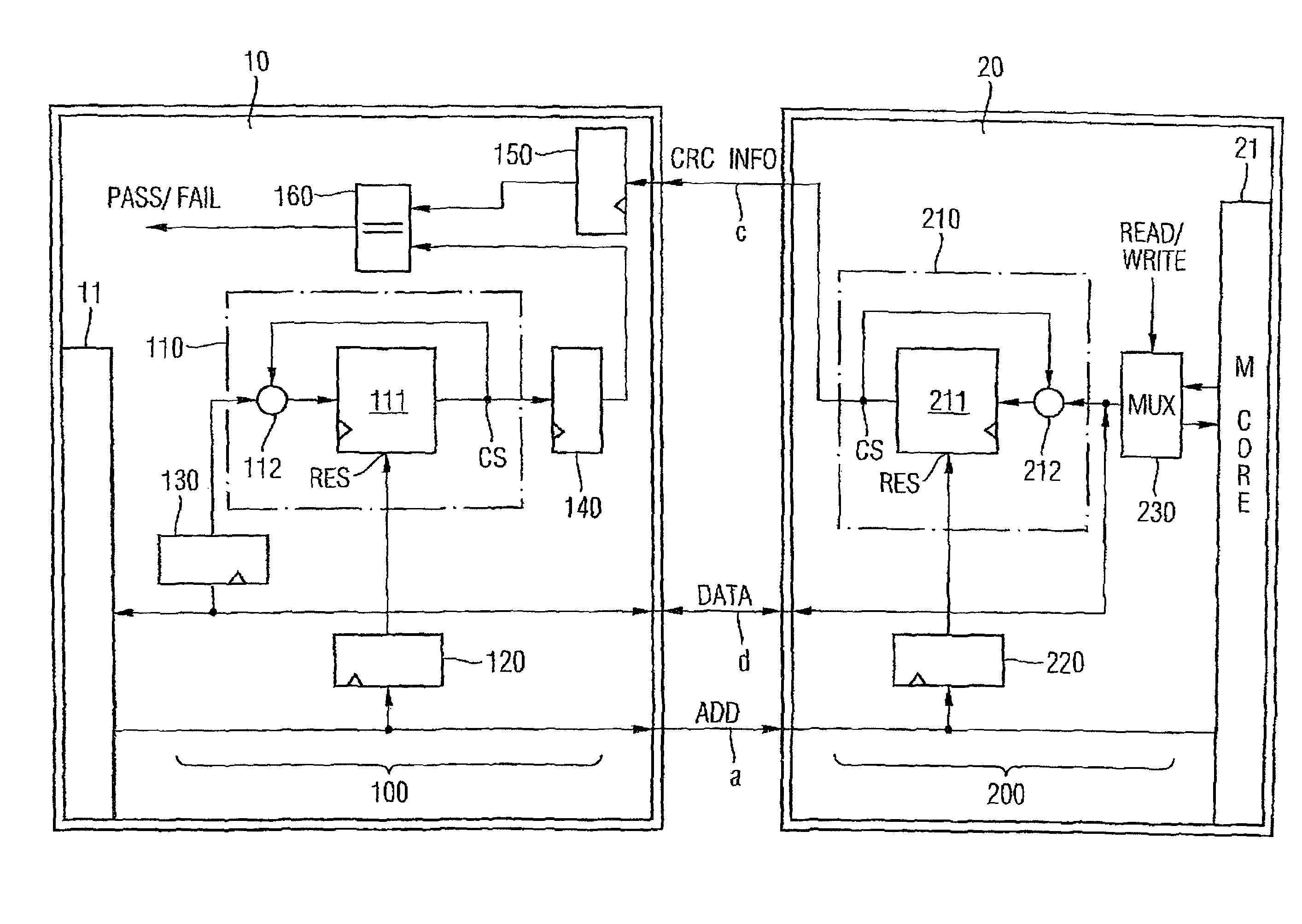 Memory system with cyclic redundancy check