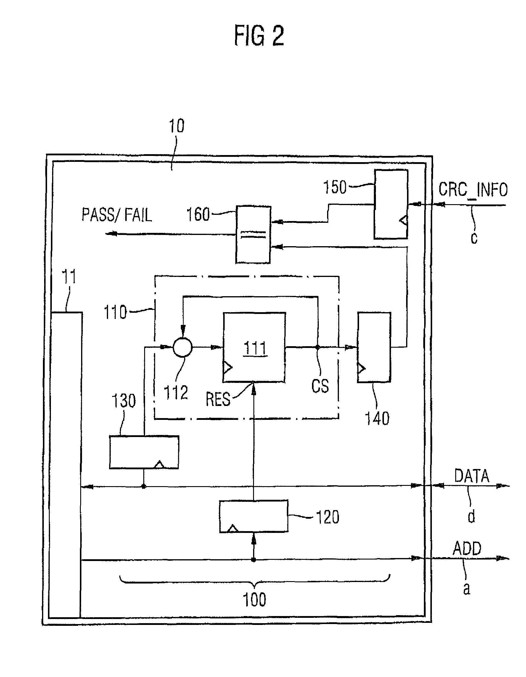 Memory system with cyclic redundancy check