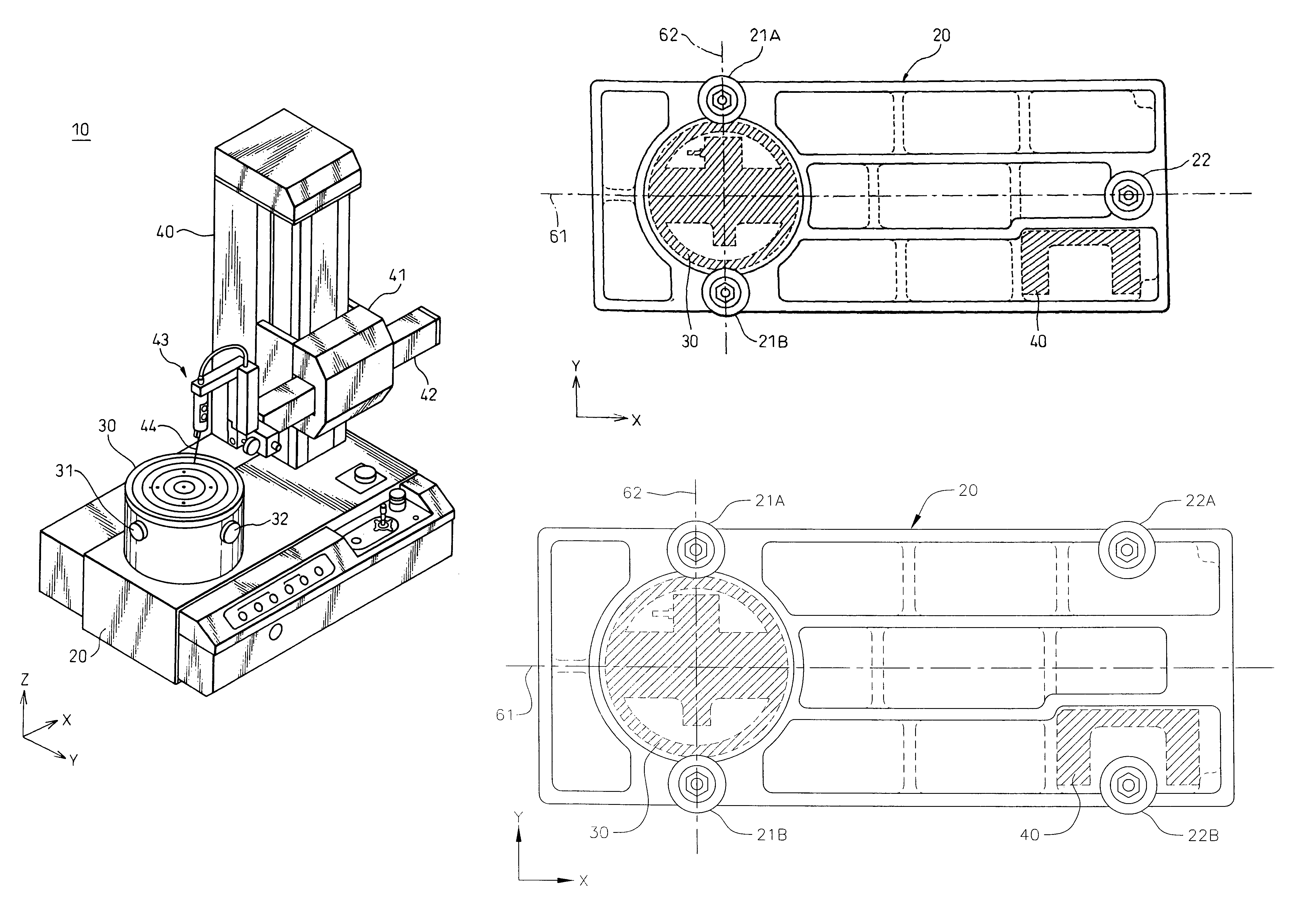 Device for measuring circularity and cylindrical shape