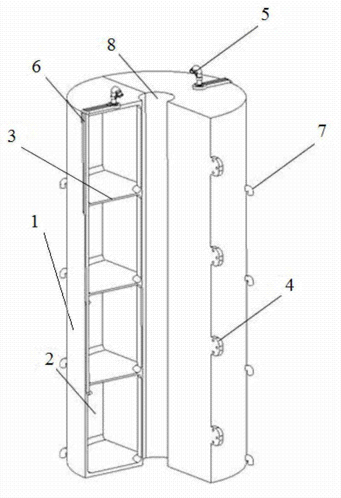 Typhoon-resistant drilling riser buoyancy tank device