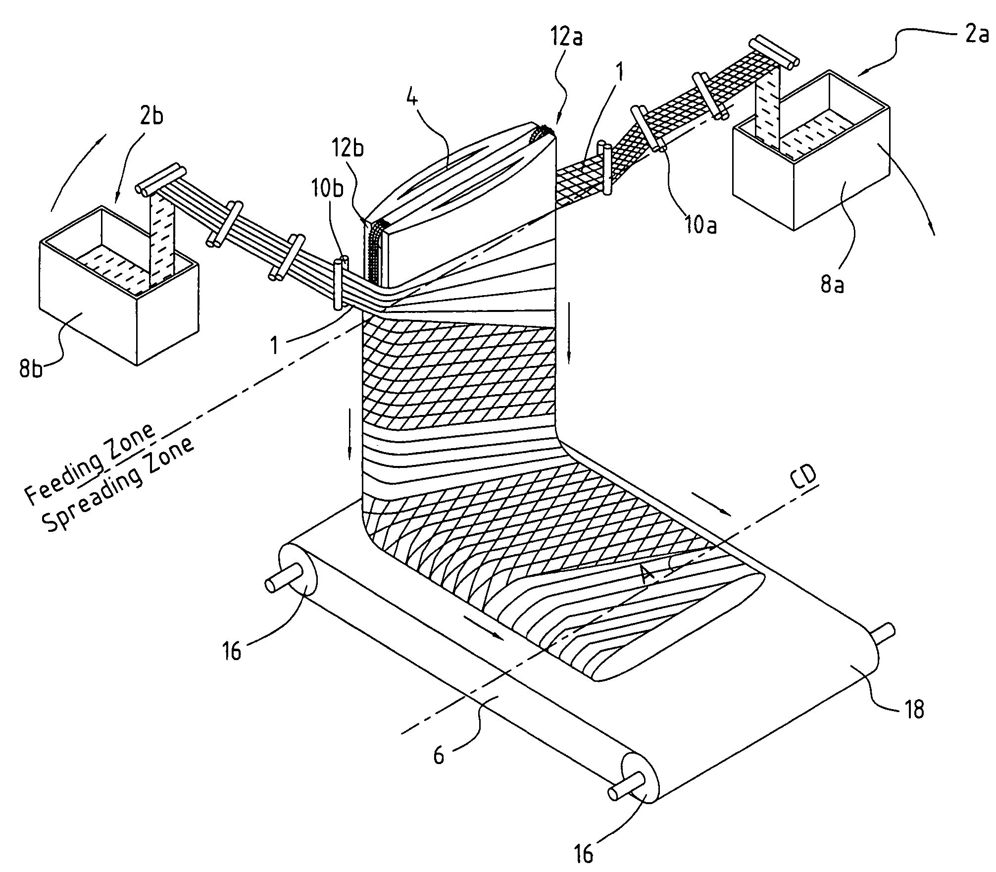 Stretchable high-loft flat-tube structure from continuous filaments