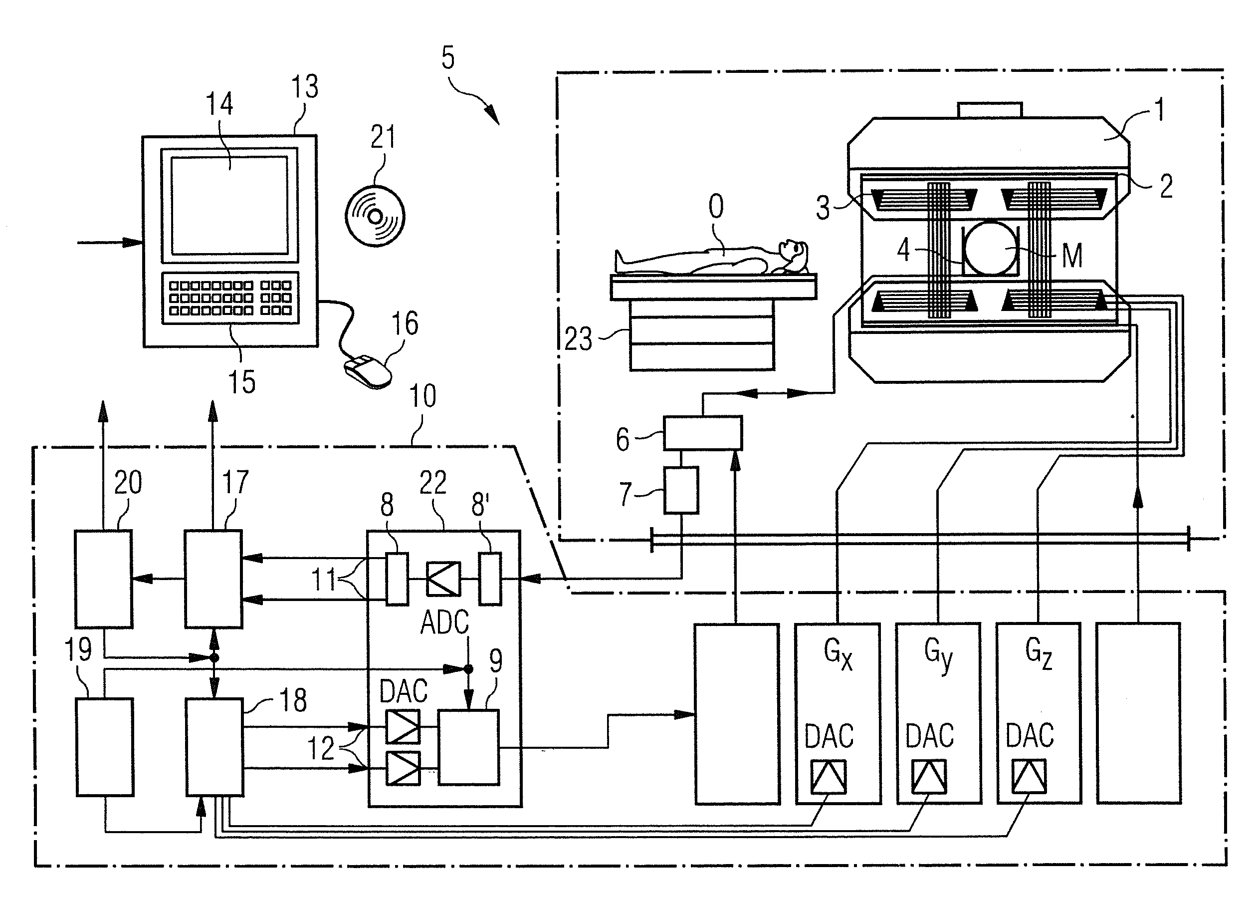 Method and magnetic resonance system to determine the t1 time of water and the t1 time of fat