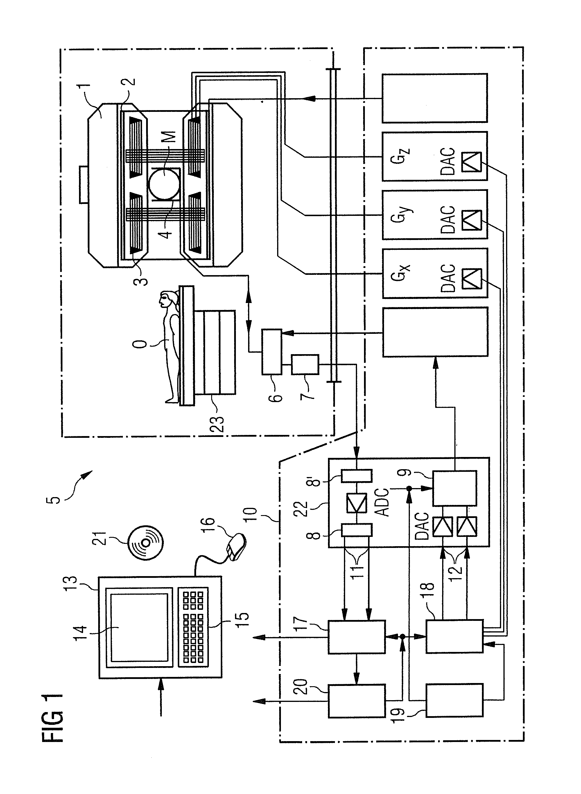 Method and magnetic resonance system to determine the t1 time of water and the t1 time of fat