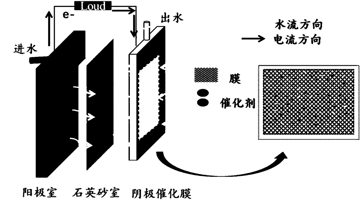 Cathode catalysis membrane coupled membrane-free microbial fuel cell for coking wastewater treatment system