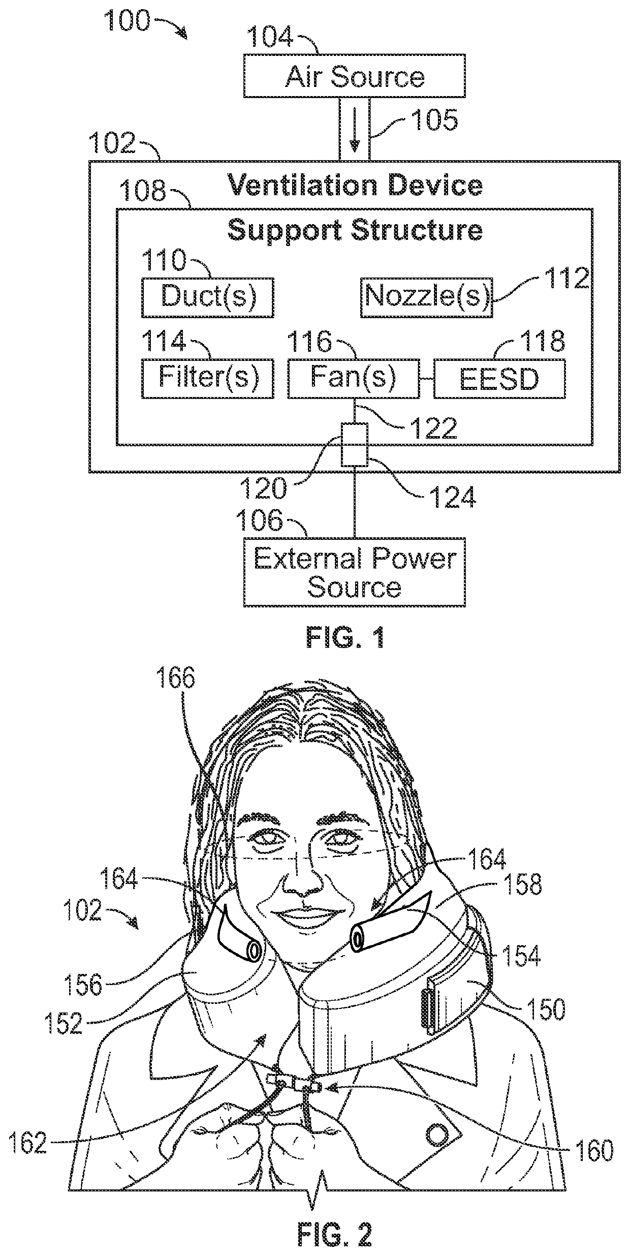 Personal ventilation device and method for delivering sanitized air to personal breathing space