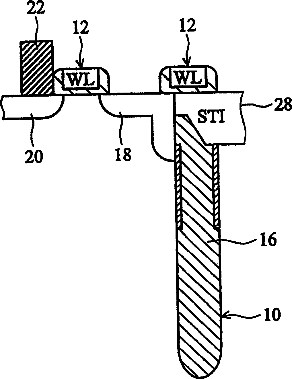 Testing component including work line of memory and capacitor overlaped and offset as well as its testing method