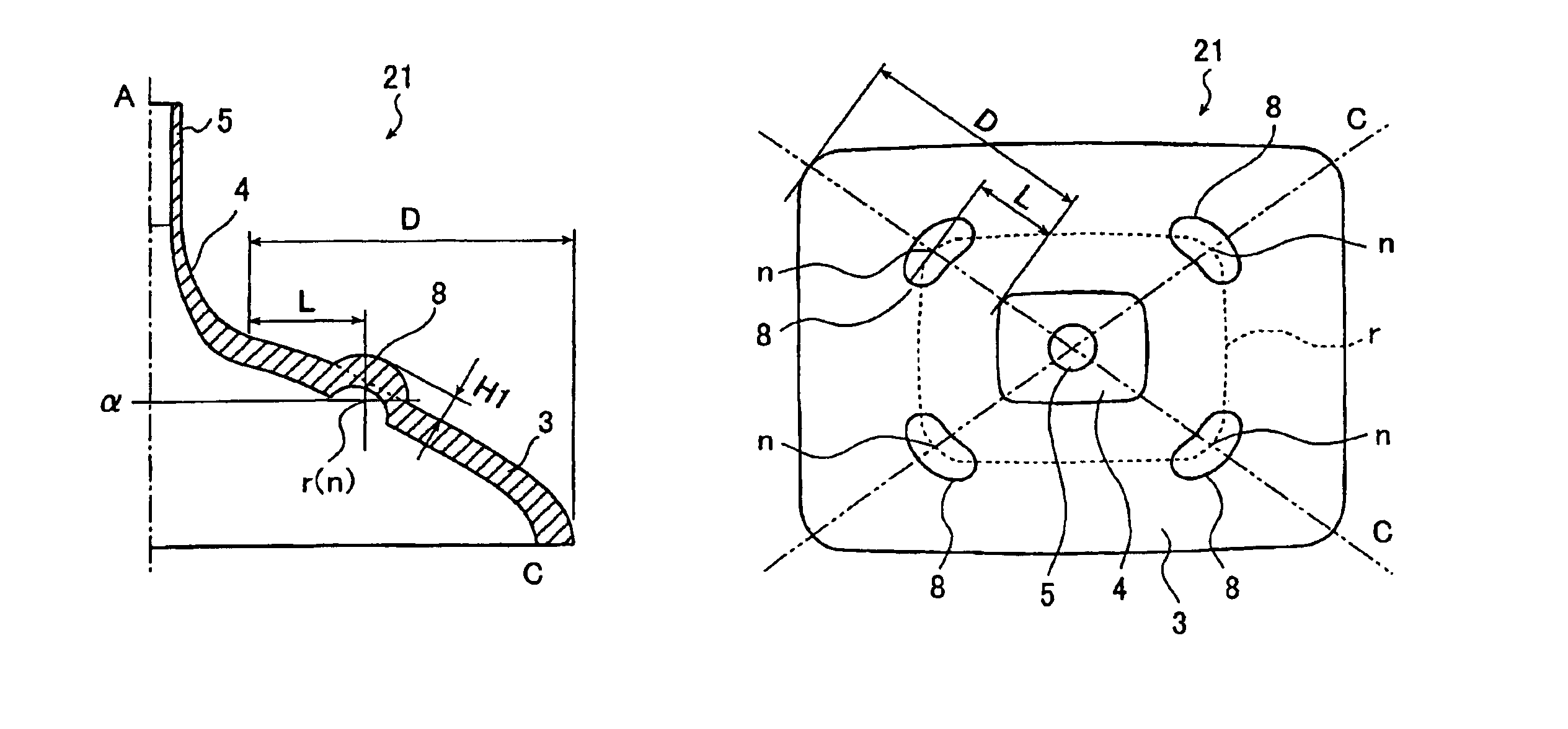 Glass funnel for a cathode ray tube and cathode ray tube