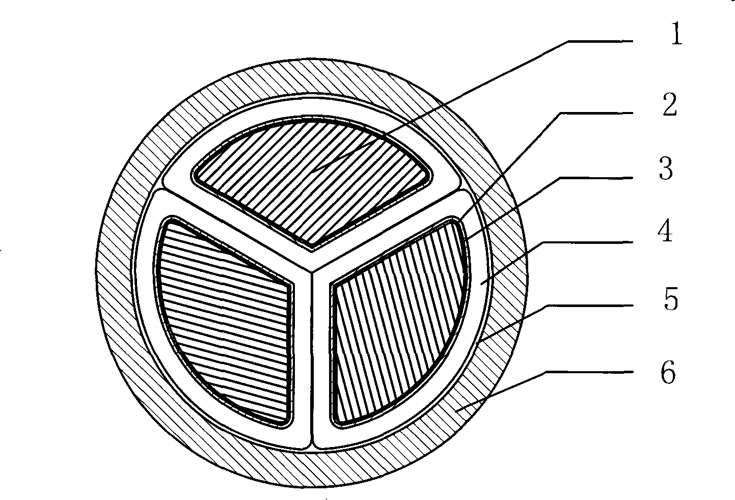 Method for manufacturing copper coated aluminum three-core flame-retardant refractory flexible electric cable