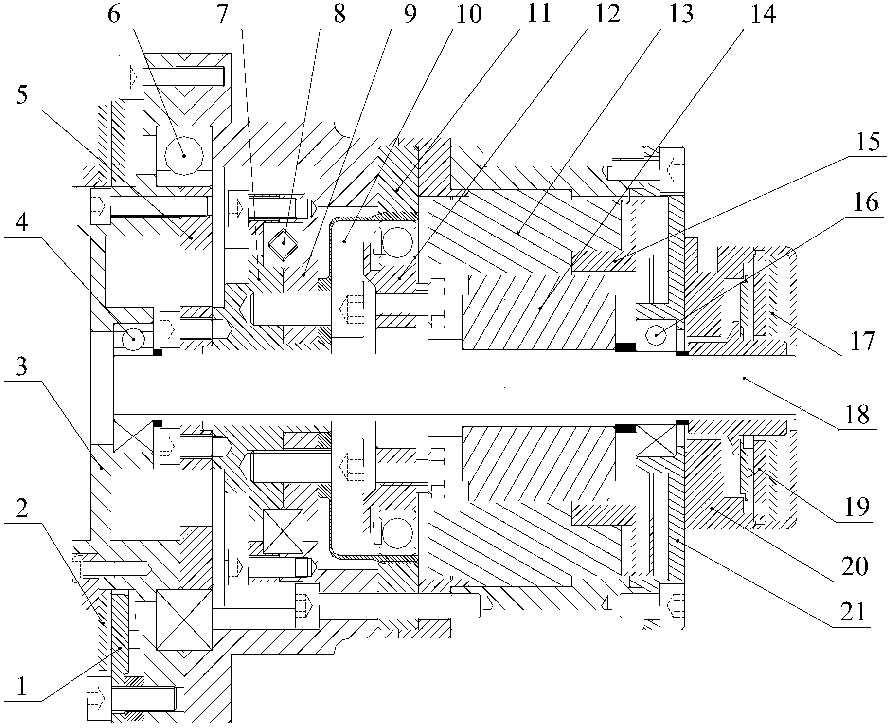 Flexible joint controlled in mixing mode