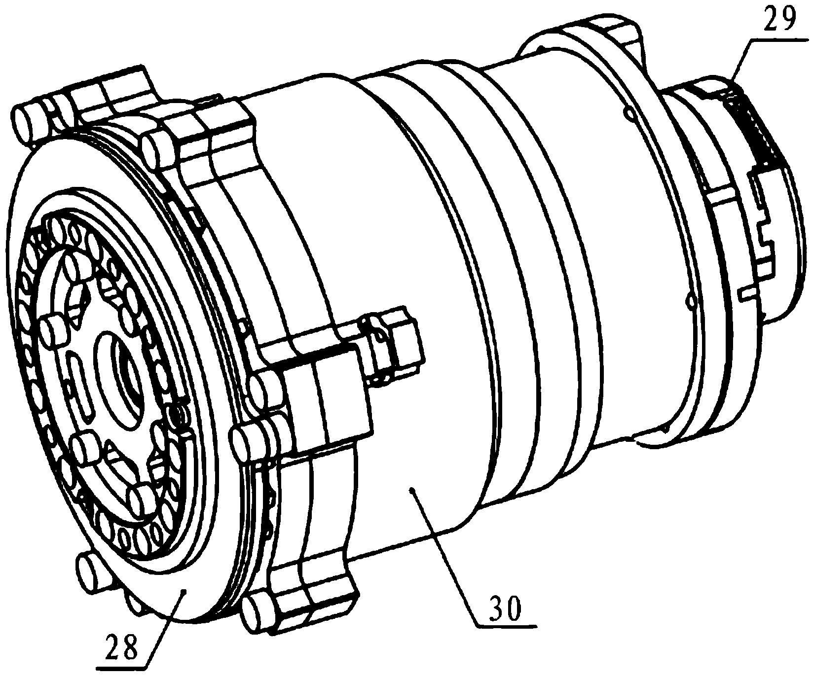 Flexible joint controlled in mixing mode