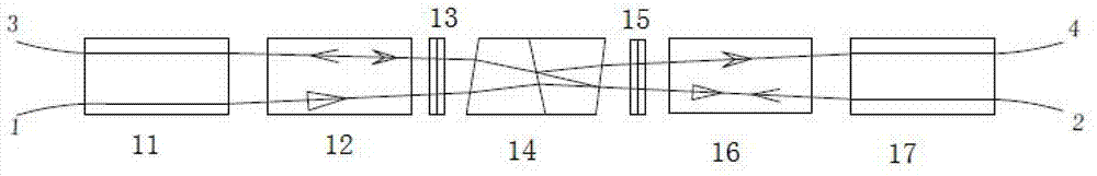 Compact type optical circulator with four ports