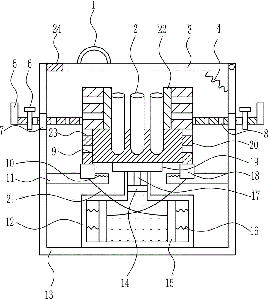 Environment-friendly industrial wastewater test tube placing device