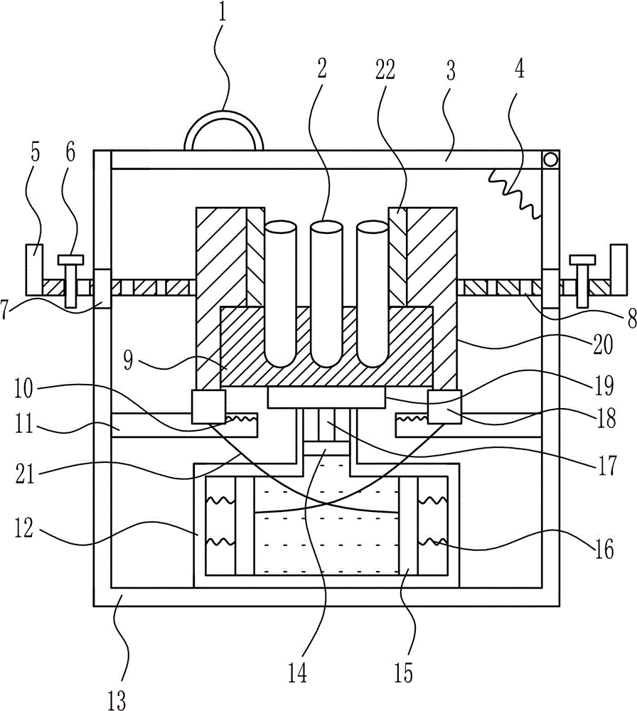 Environment-friendly industrial wastewater test tube placing device