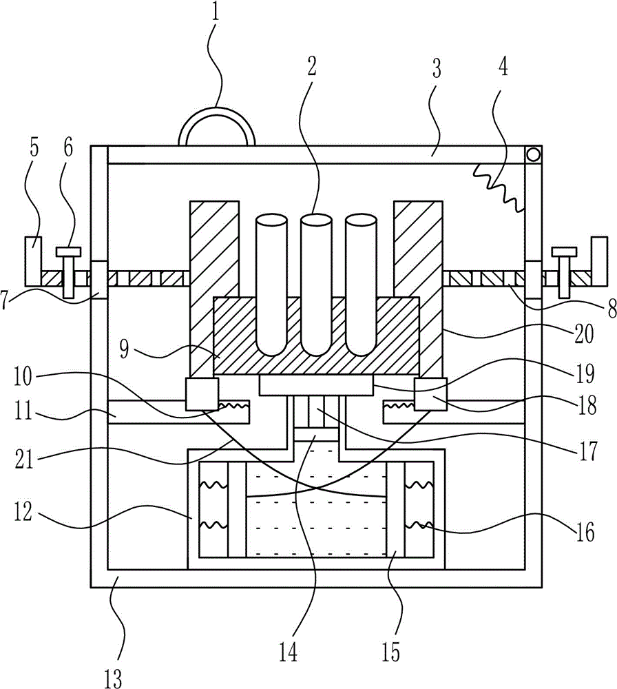 Environment-friendly industrial wastewater test tube placing device