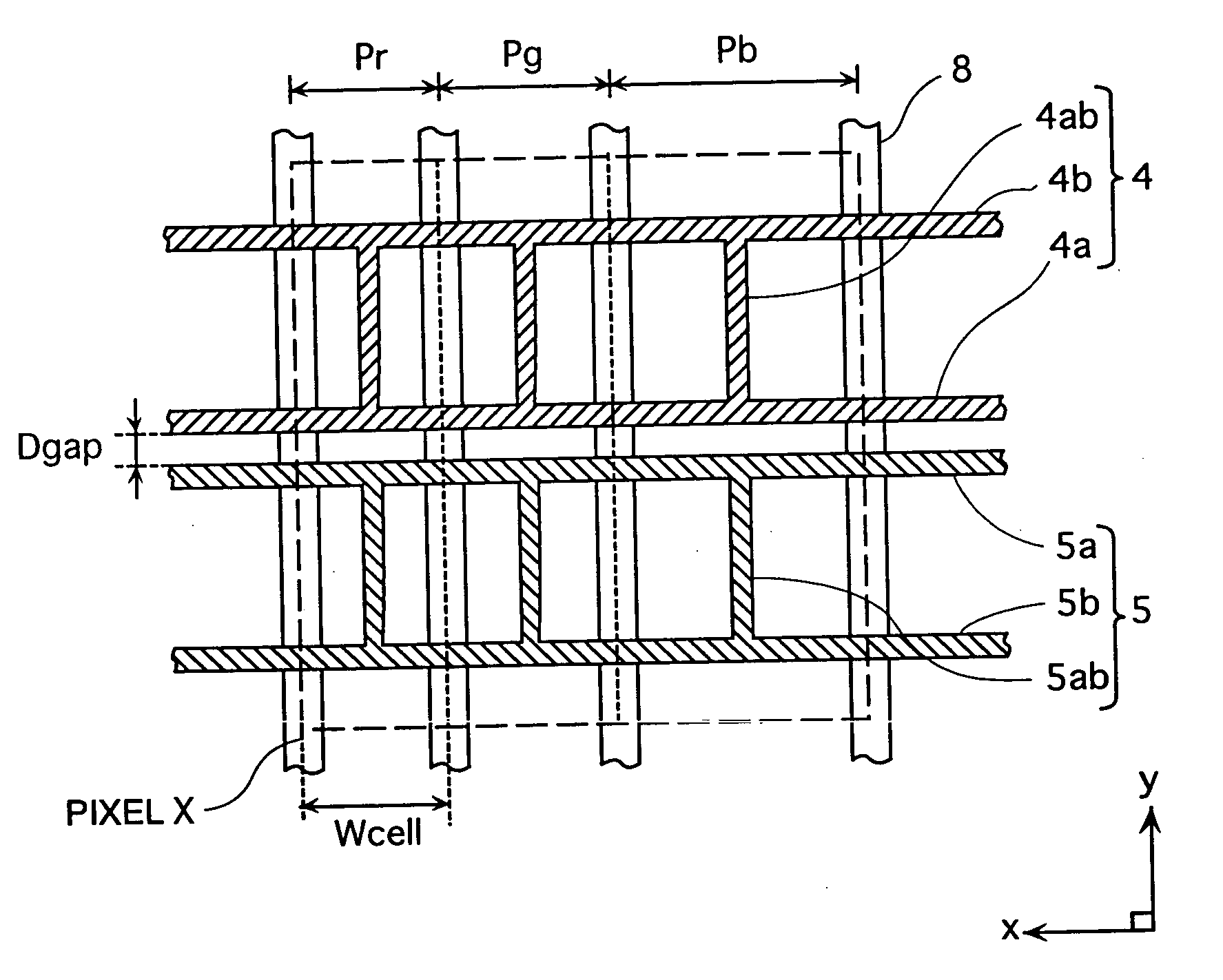 Gas dischargeable panel