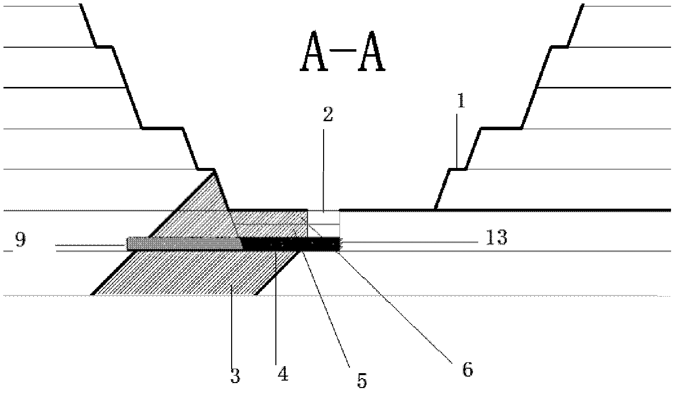 Constructing method for mining embedded artificial boundary ore pillar from open-pit to underground mine