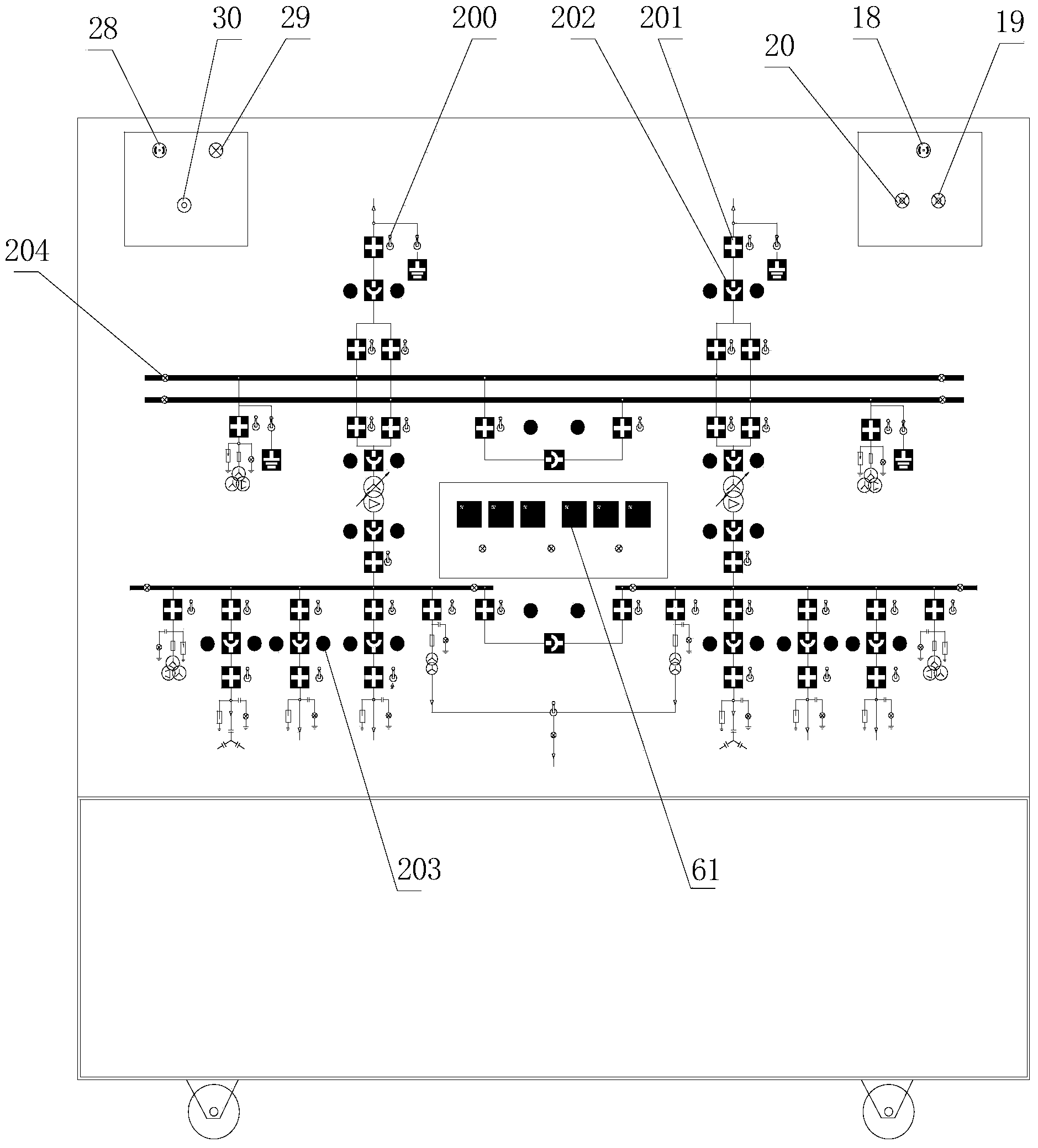 Substation training device based on PLC (programmable logic controller)