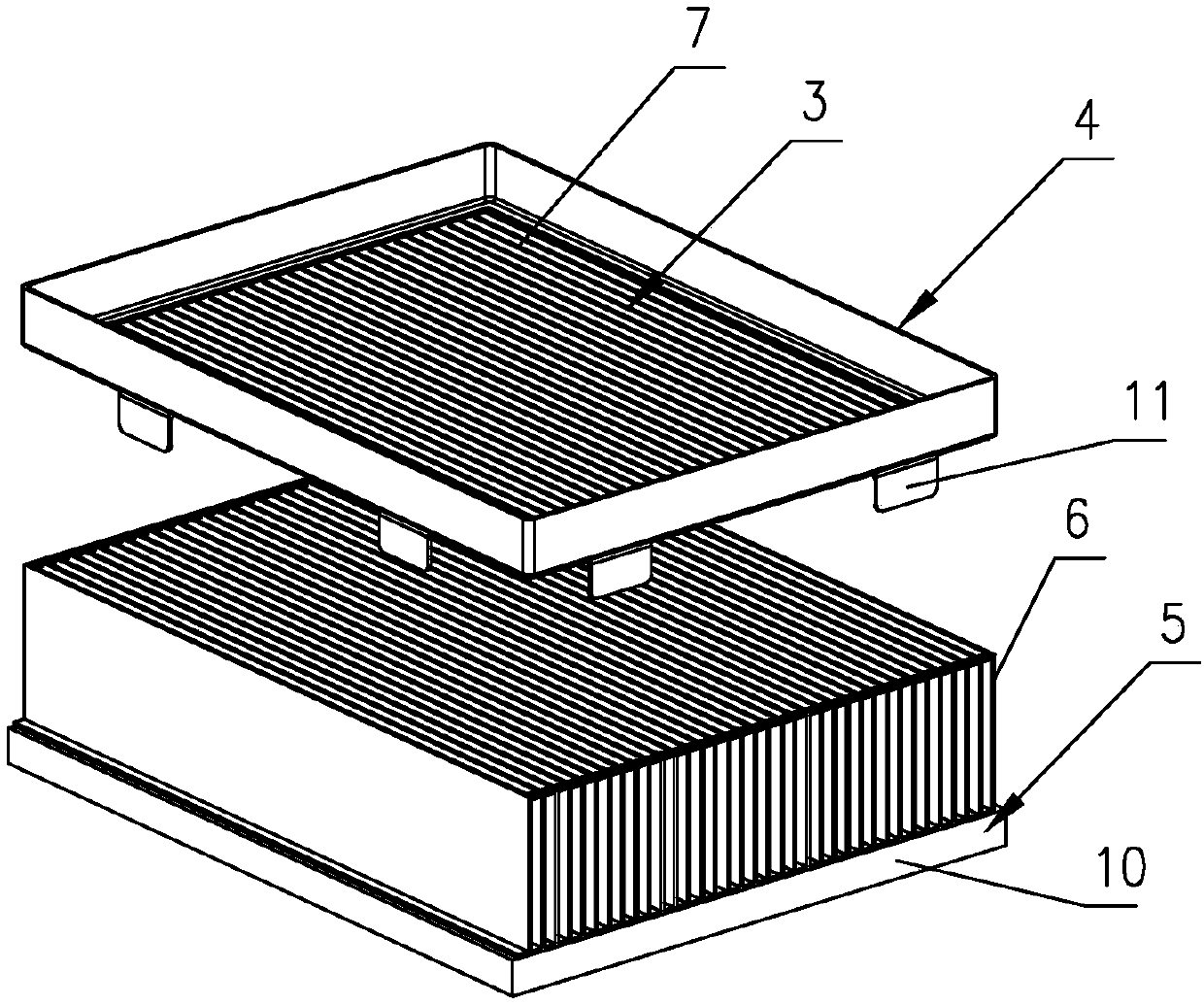 Liquid-cooling liquid homogenizing device and liquid-cooling radiator applying same