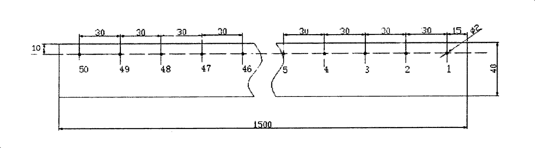 Calibration and splice method of over-long specification X ray irradiation image