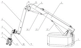 Upper crane part of formwork grabbing and hoisting alignment machine