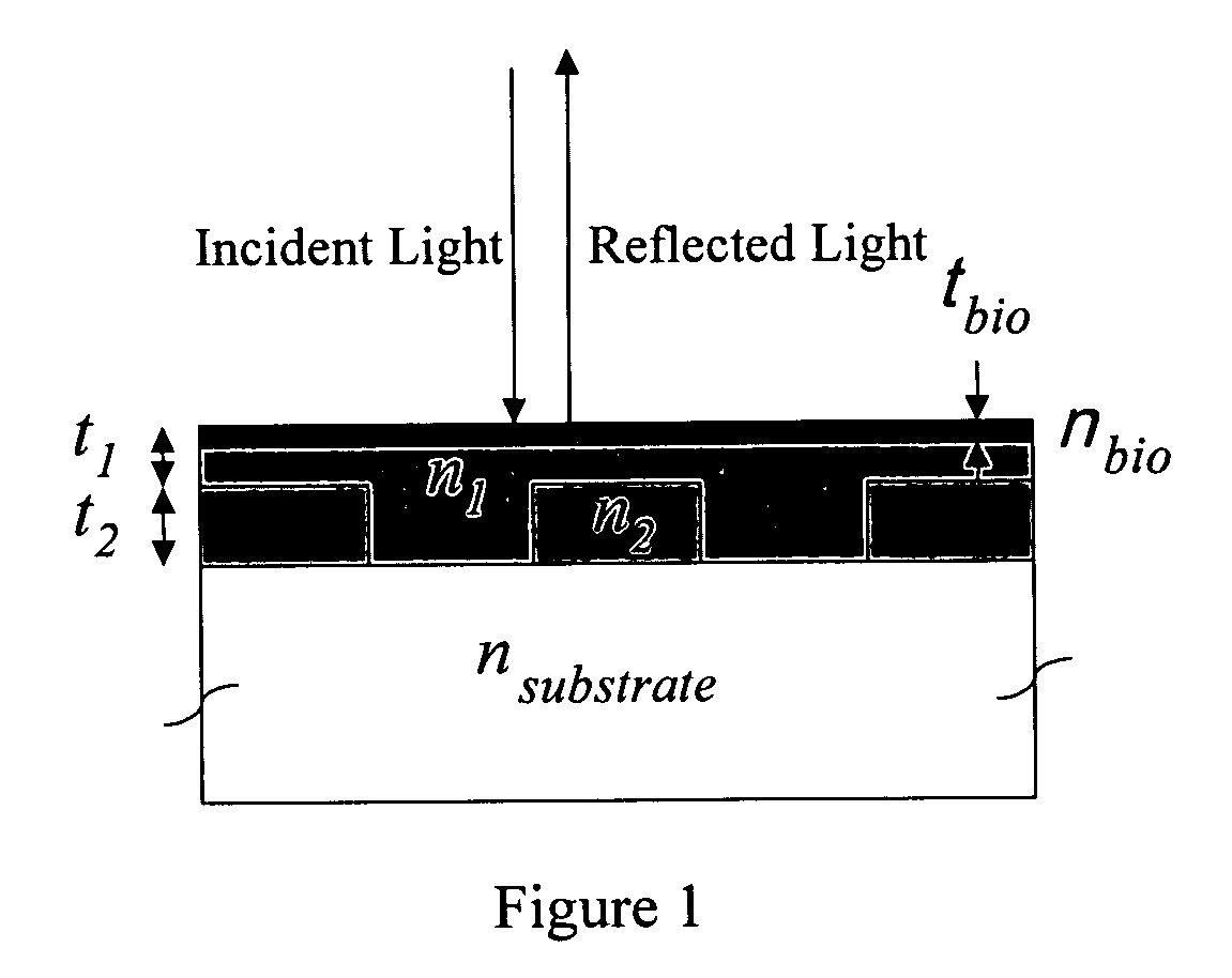 Guided mode resonant filter biosensor using a linear grating surface structure