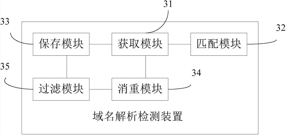 Domain name resolution detection method, domain name resolution detection device and server