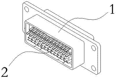 Snap spring fixing type rectangular electric connector