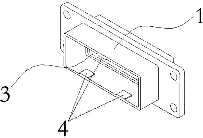 Snap spring fixing type rectangular electric connector