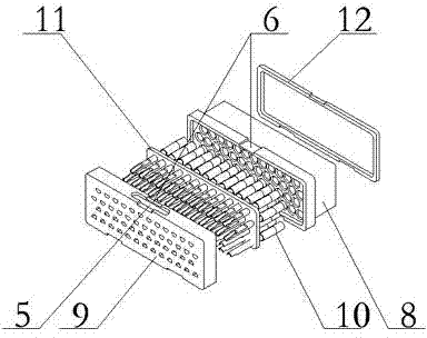 Snap spring fixing type rectangular electric connector