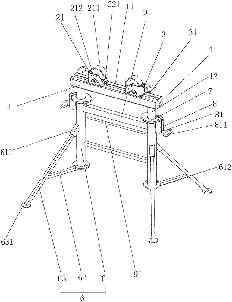 Pipeline supporting frame