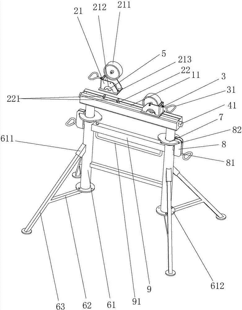 Pipeline supporting frame