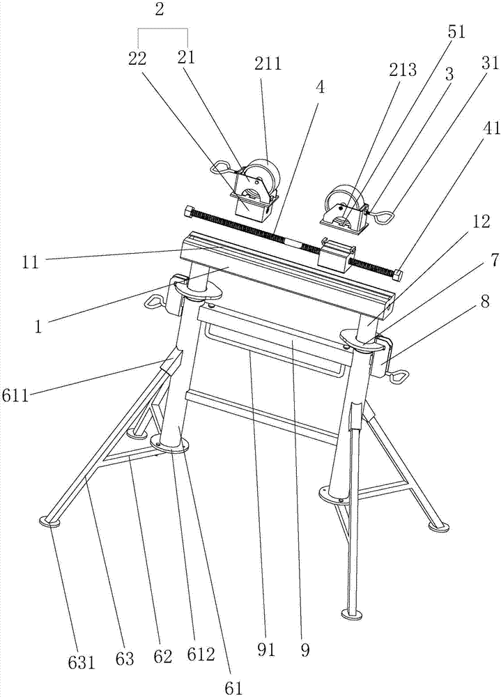 Pipeline supporting frame