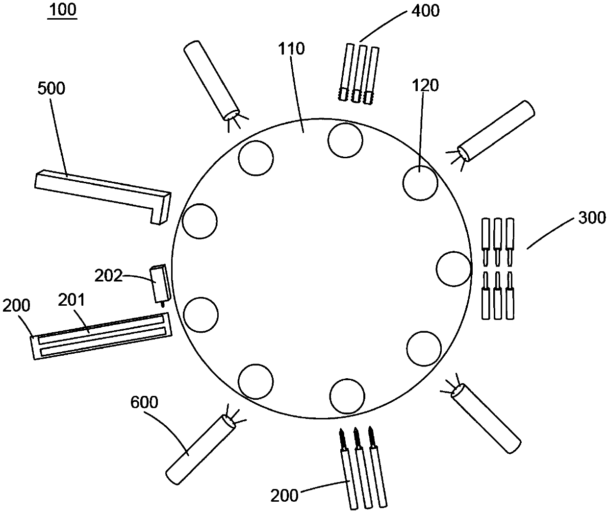 Full-automatic punching, tapping and chamfering machine