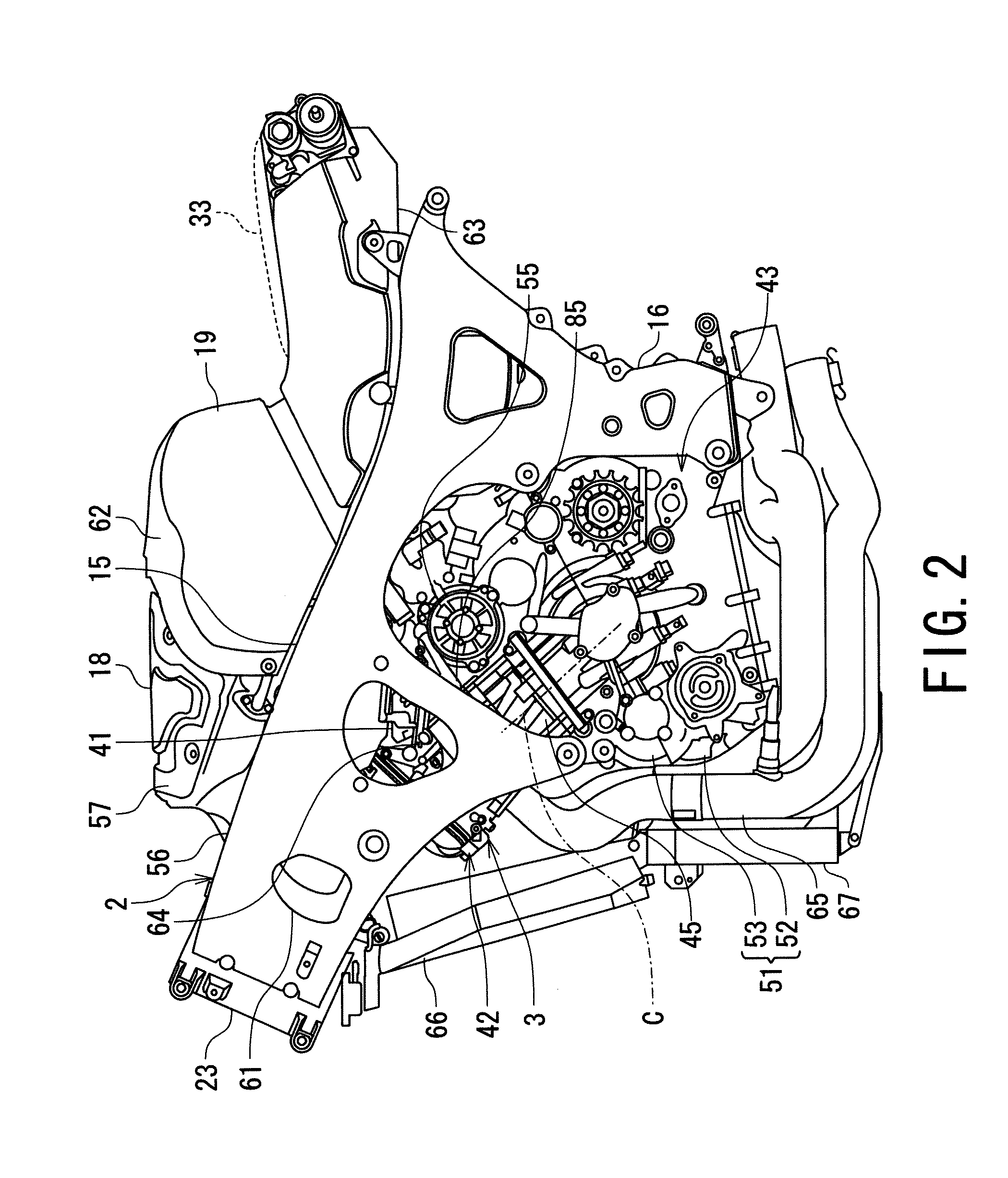 Intake structure of motorcycle