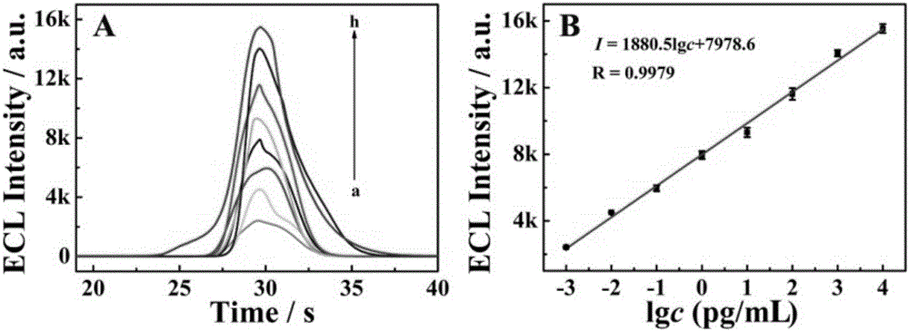 Production method, product, detection method and application of electrochemiluminescence immunosensor