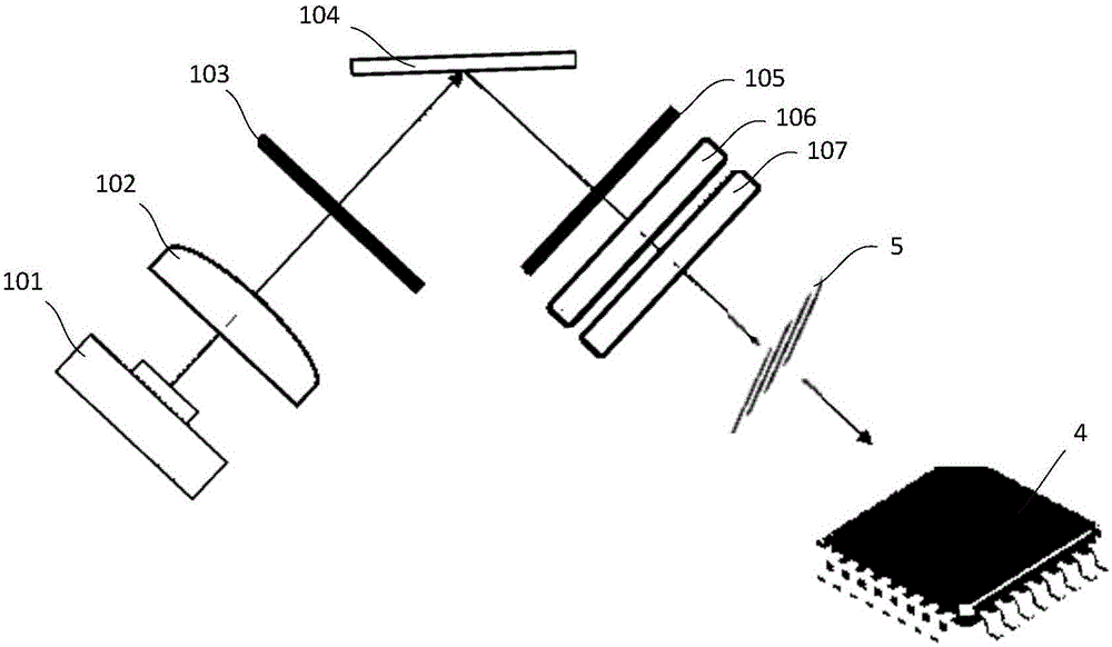 Three-dimensional measuring system capable of reducing light reflection on surface of measured object