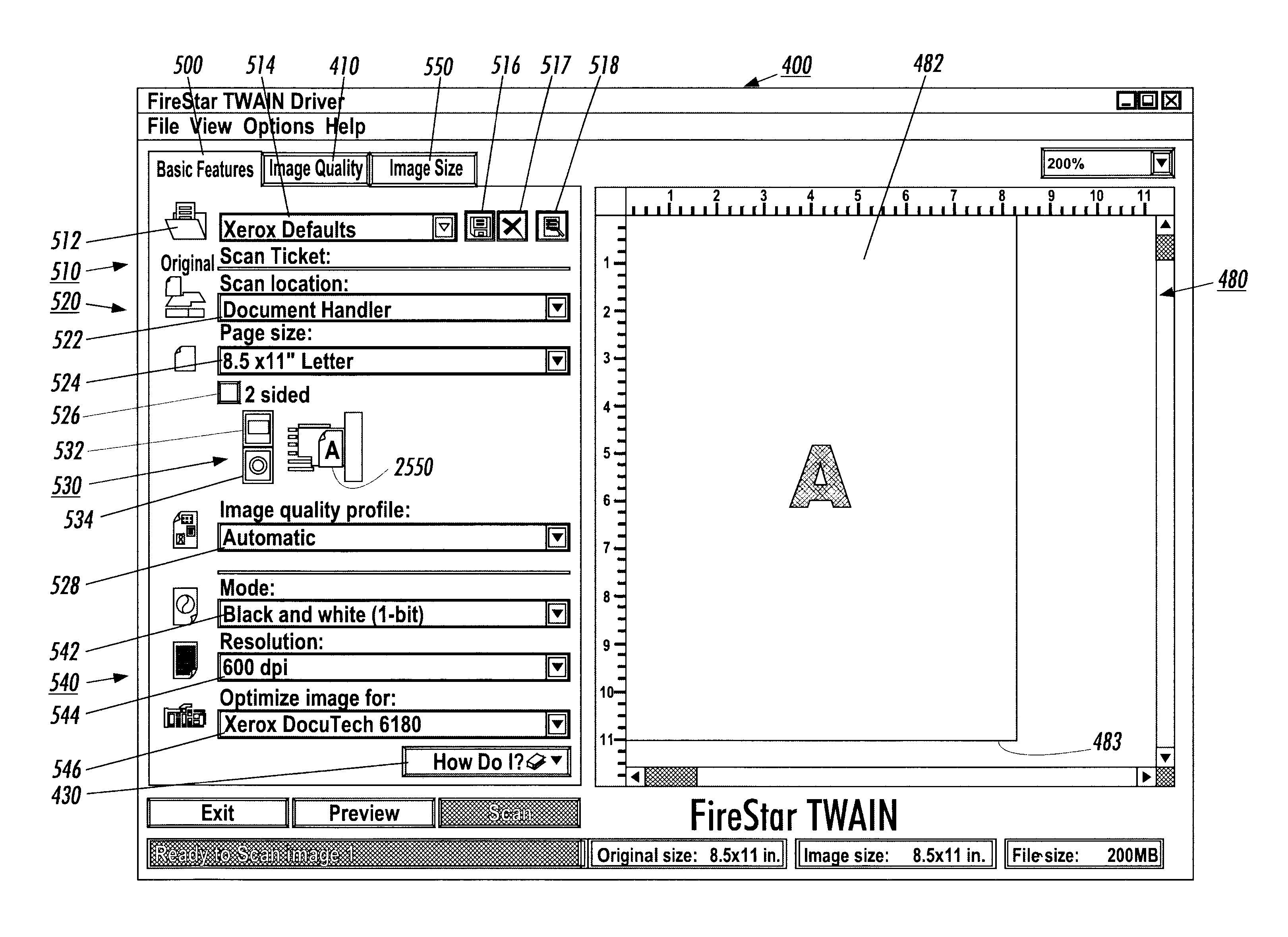 Systems and methods for providing original document orientation, tone reproduction curves and task specific user instructions based on displayed portions of a graphical user interface