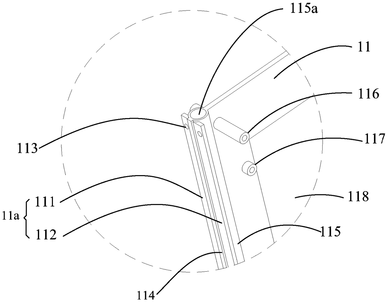 The middle frame of the display, the casing of the display and the display