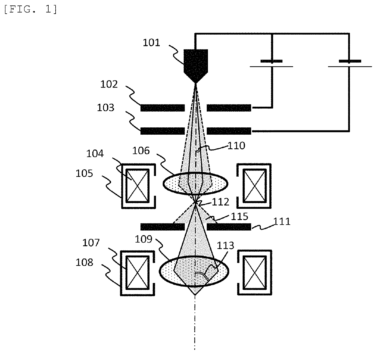 Electron gun and electron beam application device