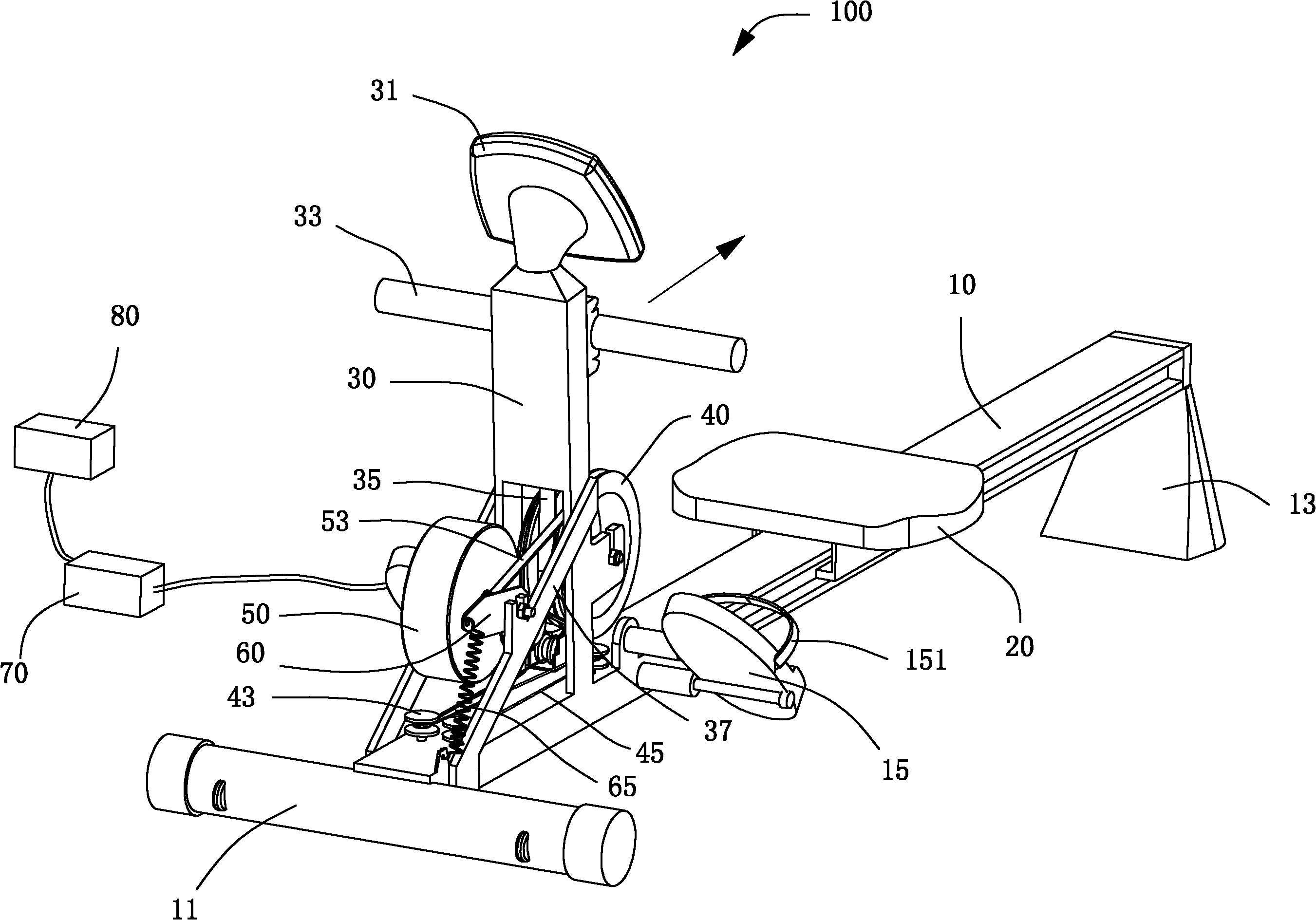 Building power generation rowing machine