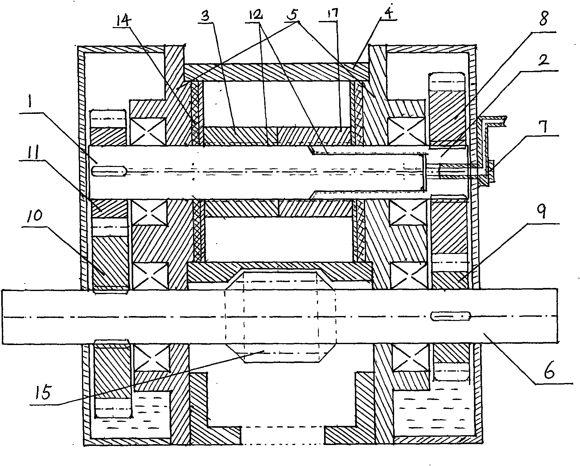 Double-rotation four-cycle piston type double-shaft internal combustion engine, pressure flow driver and pump