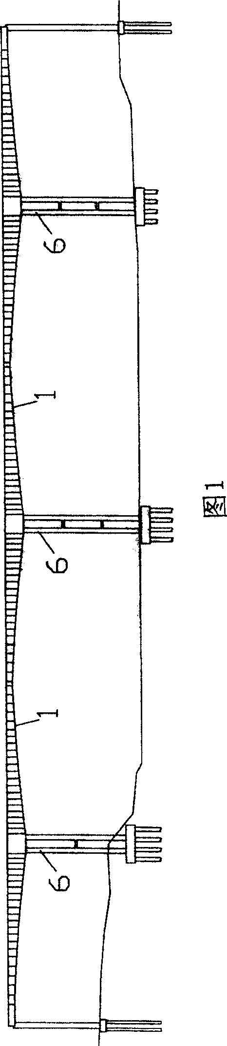 Built-in oblique leg rigid-frame prestress concrete variable cross-section box girder bridge and construction method thereof