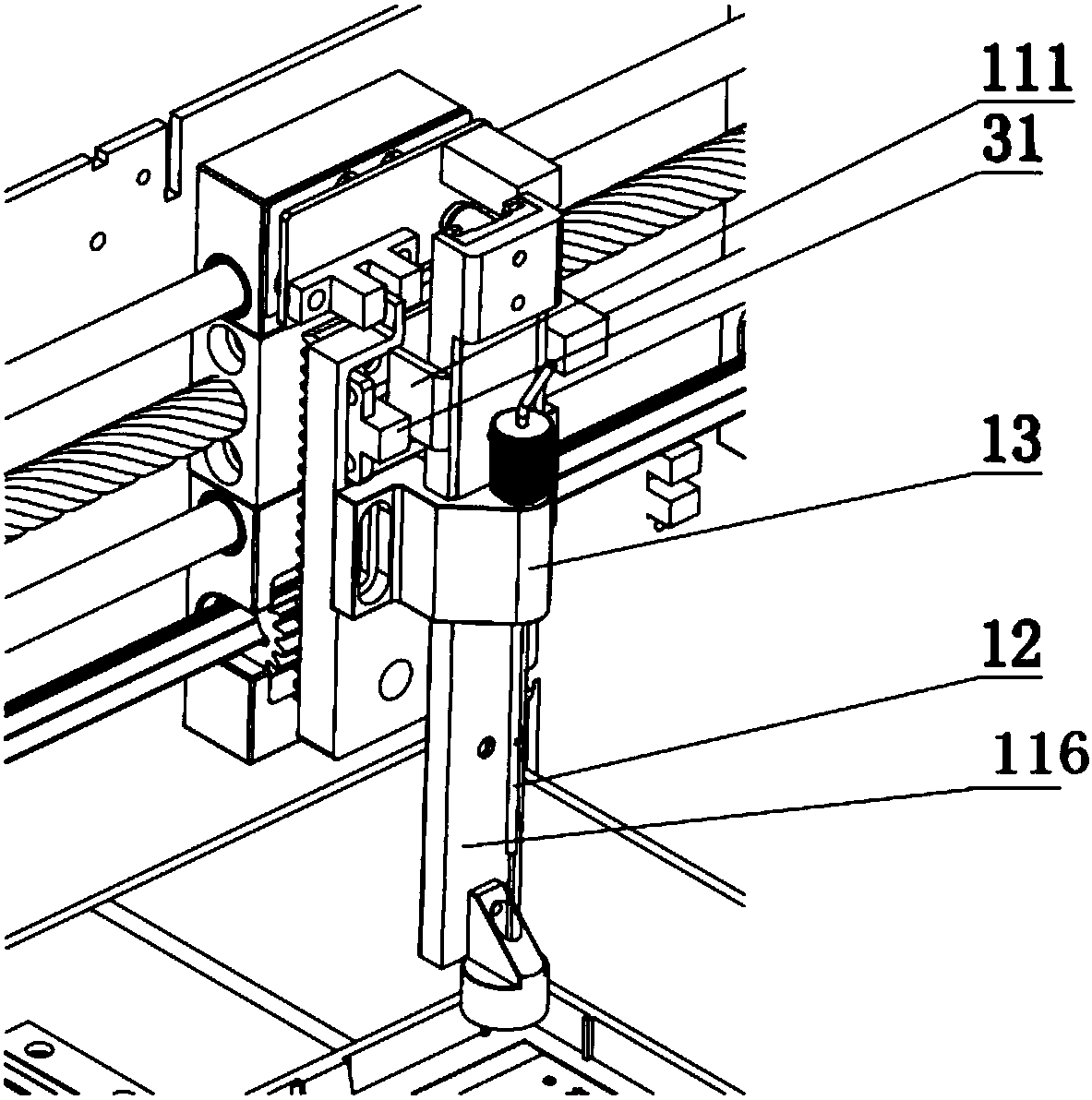 Automatic sample injector bottle pressing assembly