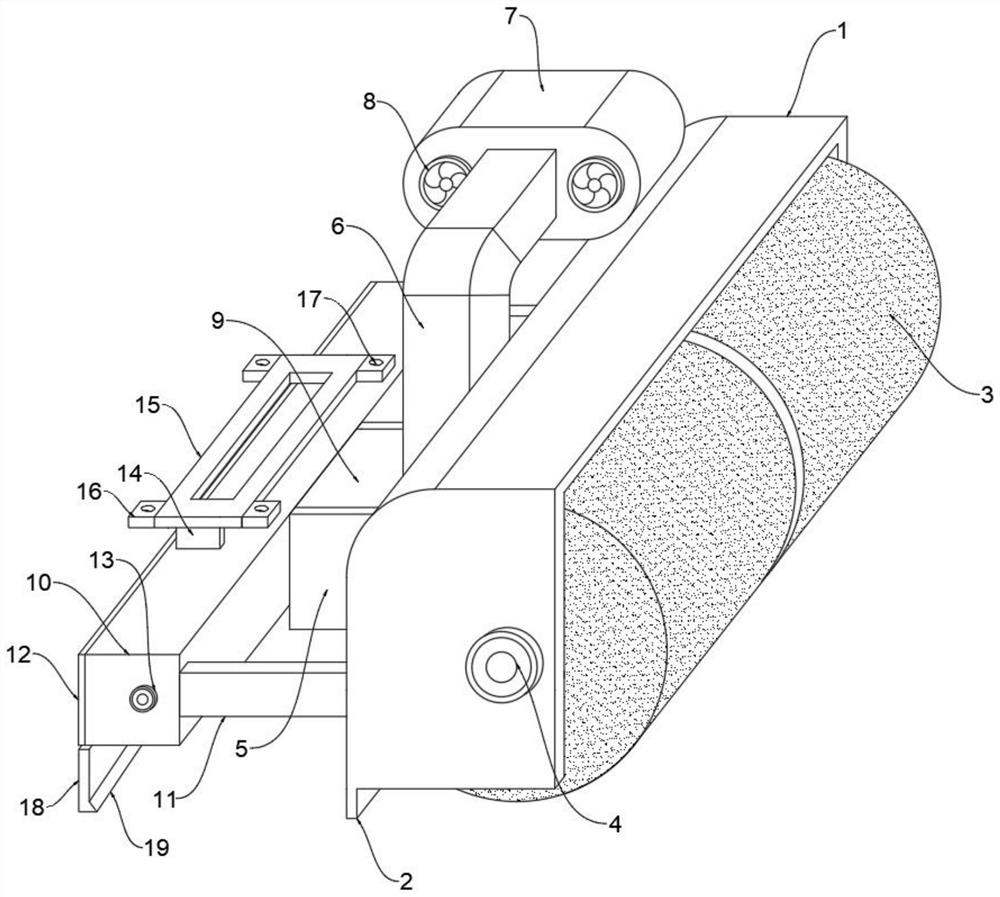 Sweeping device for preventing accumulated snow on road and using method thereof