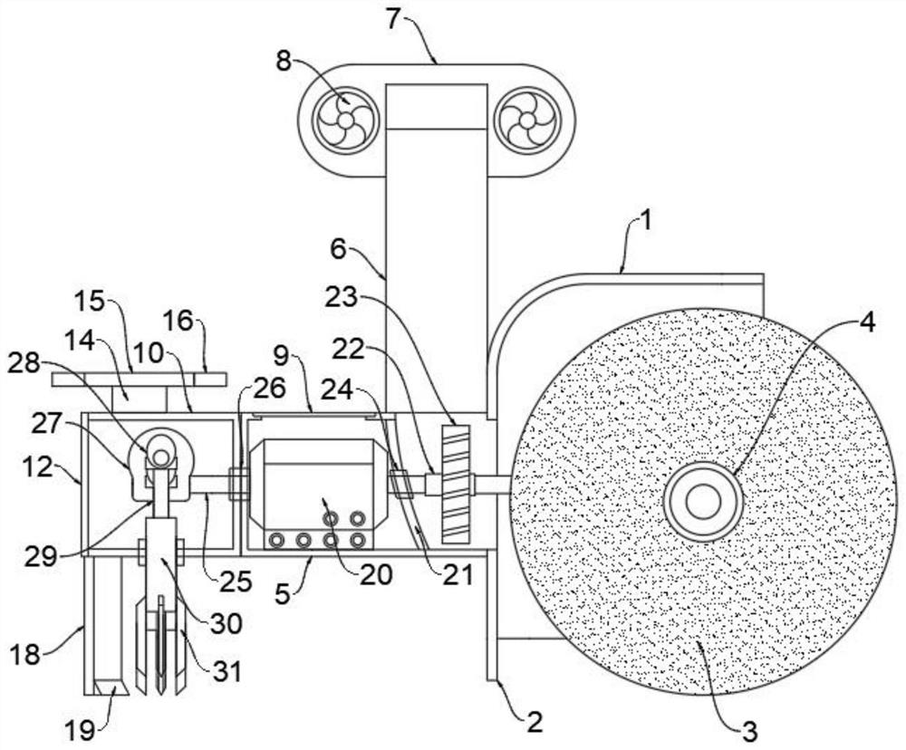 Sweeping device for preventing accumulated snow on road and using method thereof