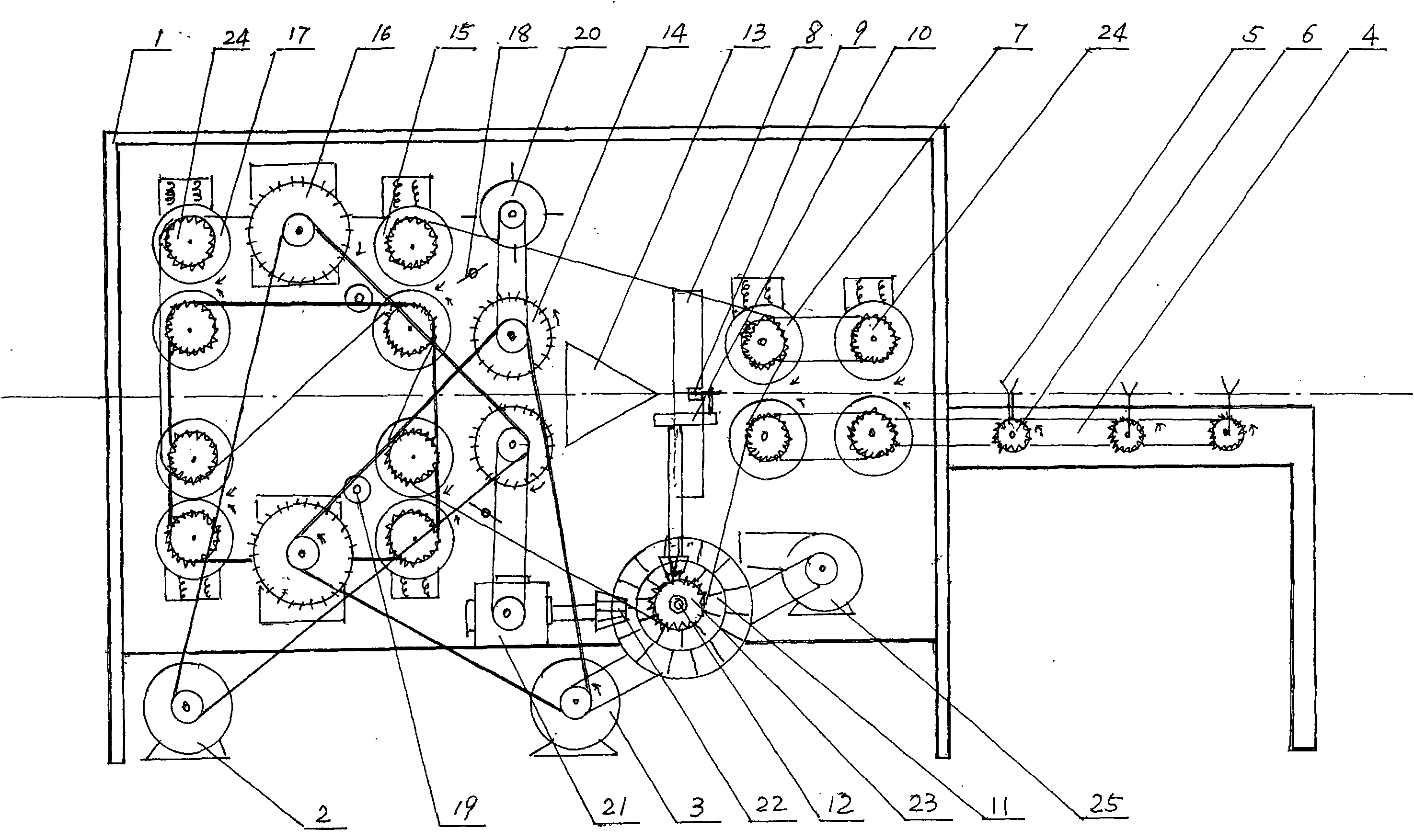 Mechanical equipment for removing bark and kernel of sunflower stalk