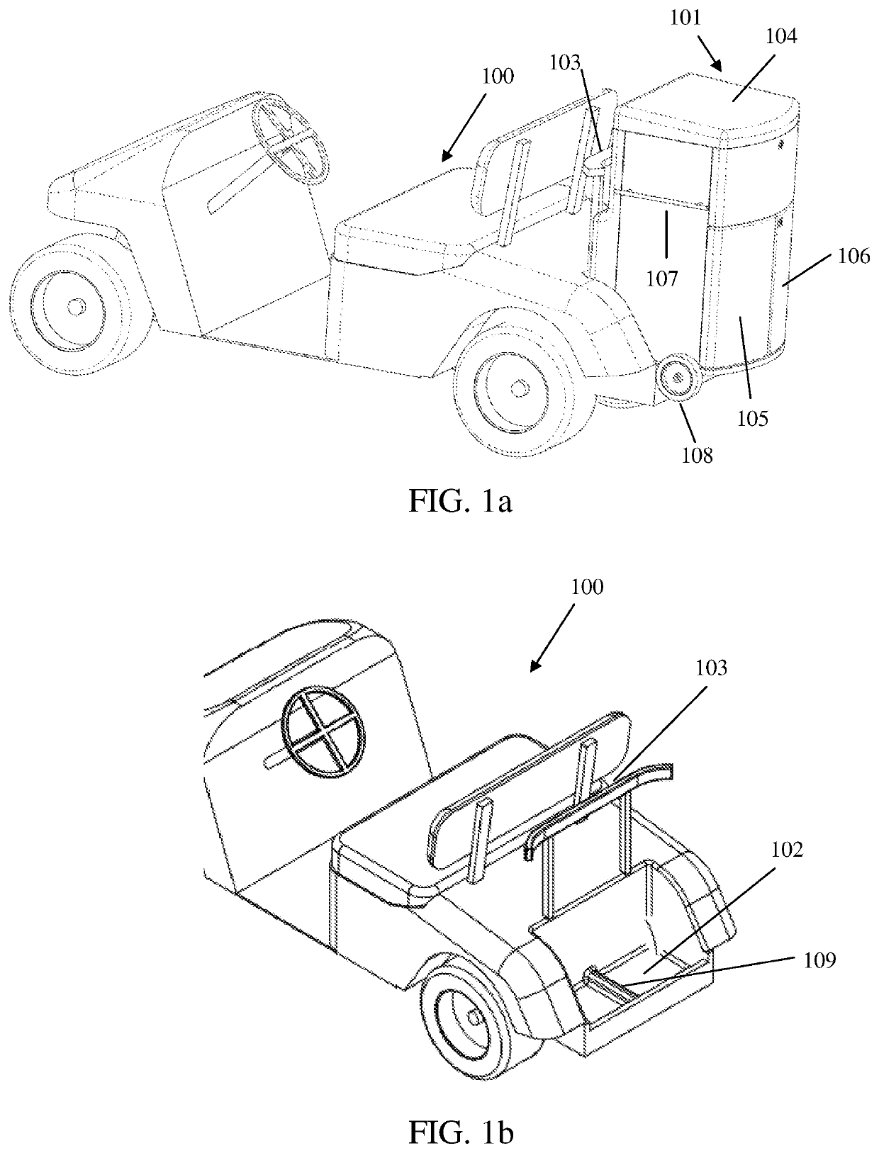 Stepped back for removable storage module mounting system for golf cart